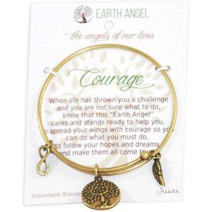 Earth Angels Courage Bangle Bracelet Brass
